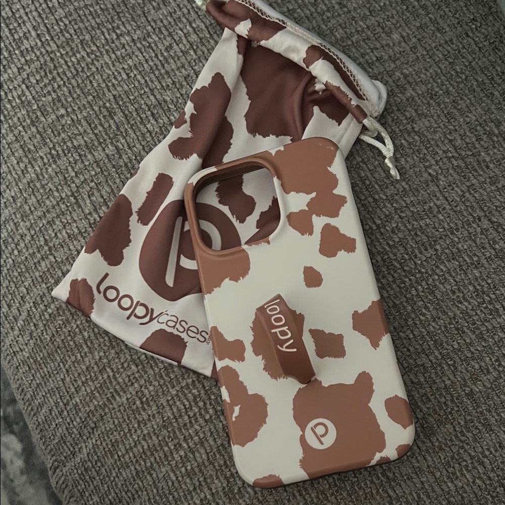 Loopy Case Brown and White Cow Pattern Phone Cover